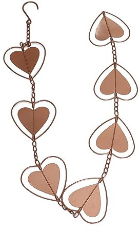 Tyenaza Chaîne De Pluie, Fonction De Drainage, Carillon Décoratif en Forme De Cœur en Métal avec Crochet, Carillon éolien pour Balcon, Patio, Couloir