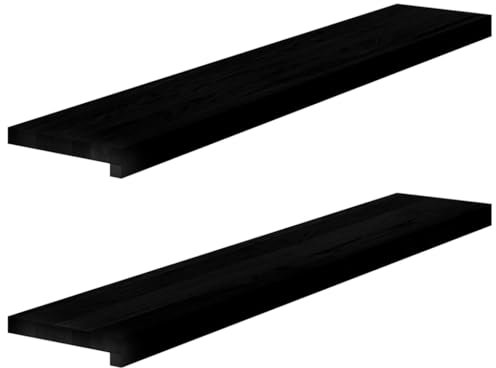 vidaXL Fensterbänke 2 Stk. Dunkelbraun 110x20x2 cm Massivholz Eiche, Fensterbrett, Holz Treppenstufe, Holz Fensterbrett, Fensterbank Eichenholz
