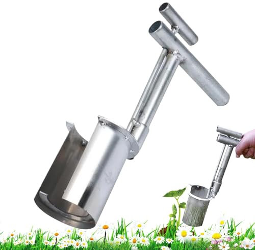 Strumento trapiantatore da giardino, fioriera in acciaio inox, trapiantatore da giardino portatile, strumento per piantare bulbi, trapiantatore di piantine di alberi, materiale resistente all'usura,