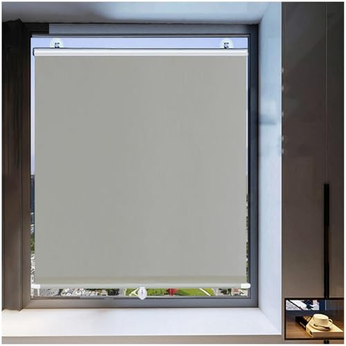 Sonakia Tende a Rullo a Ventosa Senza Foratura, Tenda Avvolgibile Oscuranti per Finestre, Persiane Oscuranti Larghe 30-80 Cm, Tende a Rullo Parasole Scomparsa/Portatili,grey-80x125cm/31 * 49in