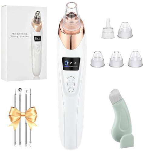 Aspirador removedor de puntos negros, extractor profesional de puntos negros para cara con 3 niveles de succión ajustables, limpieza de poros recargable por USB