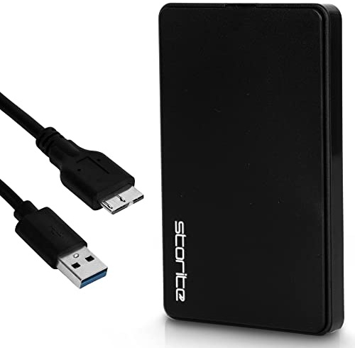 Storite 320GB Externe Festplatte, USB 3.0 Ultraschnelle HDD für Datensicherung, Speichererweiterung, tragbare Festplatte, Externe Festplatte, kompatibel mit Mac, Laptop, PC, Spielekonsole (Schwarz)