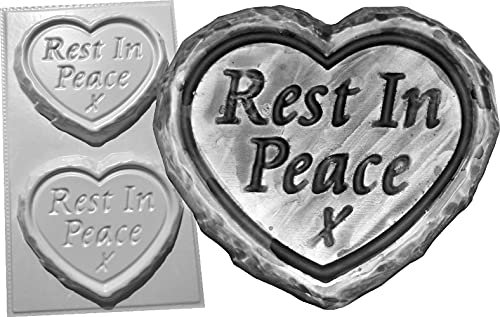 REST IN PEACE Small Concrete Moulds Grave Markers Memorial Stones Hearts