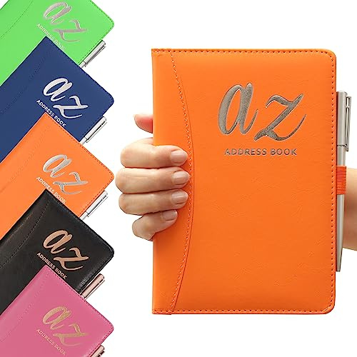 Orange a till z telefonadressbok A-Z index hårt bakstycke plus penna A5 adressbok hemmakontor arbete (ny stil orange)