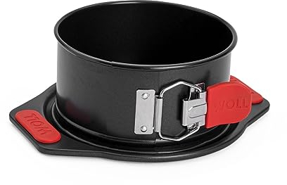 Woll – Bakeware Springform Ø 15 cm – Antihaft-Kuchenform mit auslaufsicherem Boden & Silikongriffen – PFAS-frei – aluminisierter Stahl – bis 230 °C – schwarz