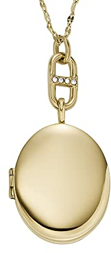 FOSSIL Halskette für Frauen Locket Collection Gold-Tone Edelstahl Kette Halskette, Länge: 400mm+50mm, JF04426710