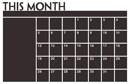 Cotowin This Month Calendar chalkboard Wall Stickers Sticker Blackboard Calendar Board Weekly Planner Chalkboard - 35 x 23