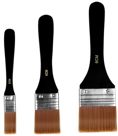 BuxiuGK 3 Stück Aquarell Acryl Flachpinsel,Acryl Pinsel Breit Malerpinsel Nylon Ölfarben Bürste für Malerei Ölmalerei Aquarell Acryl Gouache in Verschiedenen Größen 20mm/40mm/60mm