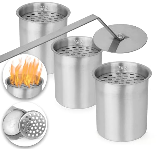 Moritz 3 x burk av rostfritt stål etanol 450 ml flamsläckare bioetanol bränngel burk bordskamin bordseldstad kamin