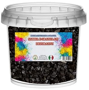 GRANULATO MARMO Decorazione Sottile 0,7-1,2 cm IN BARATTOLO KG 1-20 VARIANTI (NERO GRANULO)