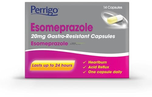 Esomeprazole 20mg Heartburn & Acid Reflux Control – 24-Hour Acid Reducer for Indigestion & Heartburn – Fast-Acting, Delayed-Release Capsules – Reduces Stomach Acid 14 Count