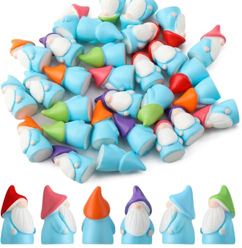 GGSTDDUP 30Pcs Mini Gnomes Ornaments, Mini Resin Gnomes Statues, Cute Miniature Gnome Figurines, Garden Dwarf Statues Decor, for Landscape Outdoor Patio Yard Lawn