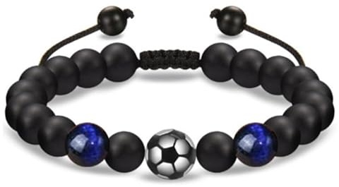 SHUOHONG Exquisito Regalos Futbol Niños, Pulsera Niño Regalos Navideños, Pulsera de Amistad, Idea de Regalo para Fanáticos del Fútbol, Regalo de Cumpleaños para Hijo Nieto Sobrino (Estilo con Cordón)