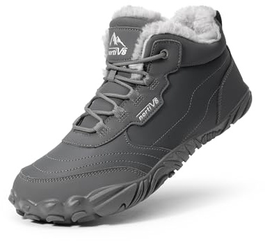 NORTIV 8 Mens Snow Winter Insulated Waterproof Indoor Boots,Size 7,Grey,NMEMSB2501