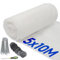 Harbour Housewares 50gsm Tejido para el Control de Malezas Set con Clavijas y Placas - 5M x 10M (5 Rollos) - Blanco - Barrera Cobertura del Suelo para Jardín, Patios, Macizos de Flores, Frutas