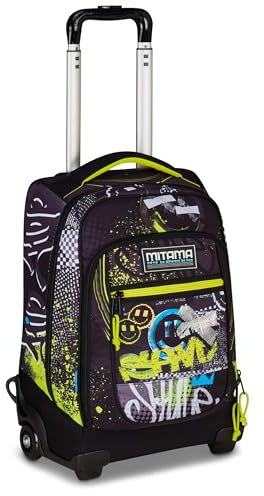 Mitama Trolley Scuola DR Junior URBANSMILE, Grigio, Con Mega Scomparto e Doppia Maniglia, Scuola Elementare e Media, Trolley Tempo Libero, Bambino e Ragazzo
