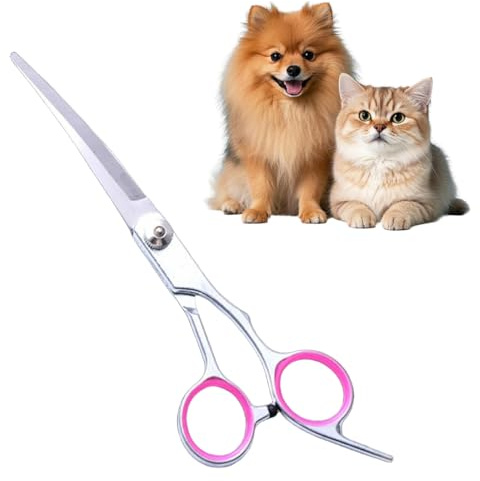 EAVUYIS Hundsax, pälssax hundar, hundsax, böjd sax hund pälssax för hundar, hundar och katt säkerhet rund spets trimningssax