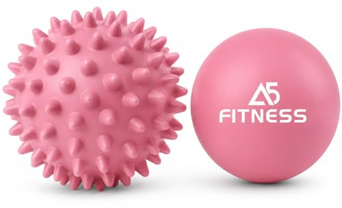 Lacrosse and Hard Spiky Massage Ball Set (Pink Combo) | Perfect for Yoga, Deep Tissue & Trigger Point Massage, Myofascial Release, Plantar Fasciitis & Muscle Recovery & Relaxation