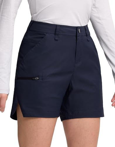 Pioneer Camp Pantaloni corti da escursionismo, da donna, sportivi, bermuda, estivi, ad asciugatura rapida, impermeabili, per escursionismo, campeggio, viaggi, pesca, pendolari, arrampicata, blu navy