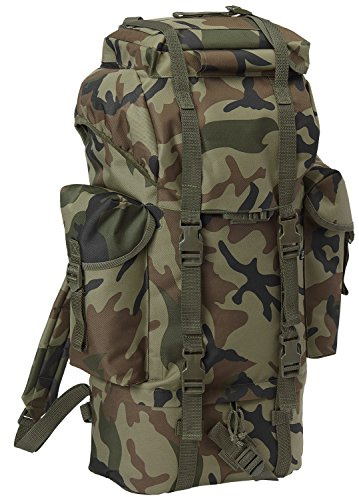 Brandit - Sac à dos de combat - Reproduit sous la forme de ceux des forces armées allemandes, Adulte (unisexe), 8003, woodland, 65 l