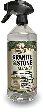 PARKER & BAILEY Granite & Stone Cleaner - Granite Countertop Cleaner Kitchen Island Cleaning Spray Marble Cleaner Tile Cleaner Slate Quartz Daily Granite Cleaner Bathroom Counter Cleaner -White, 32 Oz