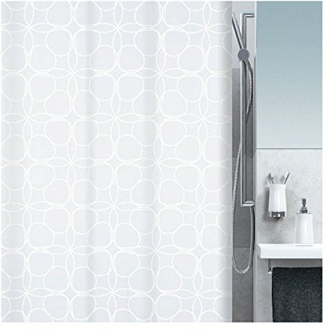 Spirella Anti-Schimmel Duschvorhang - Anti-Bakteriell, waschbar, wasserdicht, Polyester, „Filigran“ 180x200cm