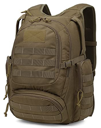 Mardingtop 25L Tactical Backpacks Molle Hiking daypacks for Camping Hiking Military Traveling Motorcycle Khaki