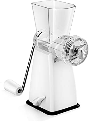 Gravidus Fleischwolf Gebäckpresse mit zwei Lochreiben in Weiß, inkl. Gebäckeinsatz, stabiler Saugfuß ca. 25 x 11,5 x 24,5 cm