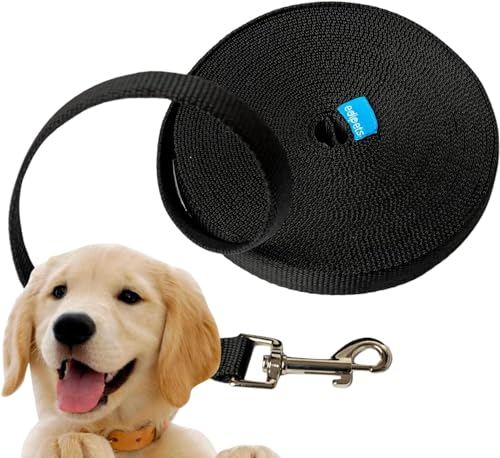 Edipets, Schleppleine für Hunde, 1.5m / 3m / 5m / 10m / 15m, Wasserdicht Trainingsleine für Große bis Kleine Hunde, Robuste Hundeleine (15 m, schwarz)