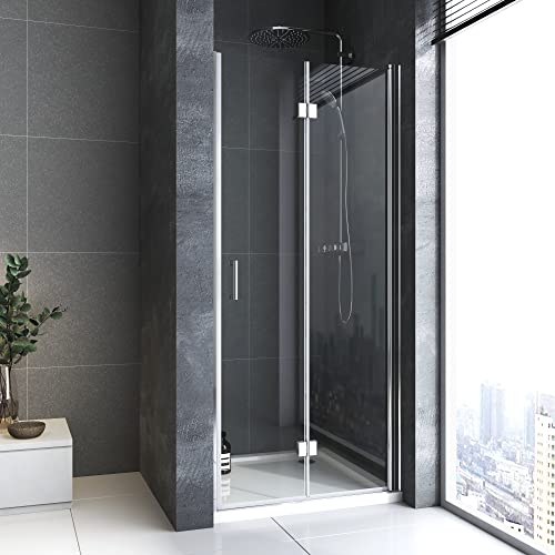 BD-Baode Duschtür Falttür 70cm Nischentür Duschkabine 180° Schwingtür Falttür Duschwand Dusche NANO Echtglas,Verstellbereich 69-71 cm,Höhe 195 cm