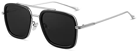 LHSDMOAT Occhiali da Sole Vintage Anni '70 Pilot Polarizzate Quadrati UV400 per Uomini Donne - Protezione Solare per Guida, Pesca, Viaggi e Attività All'Aperto