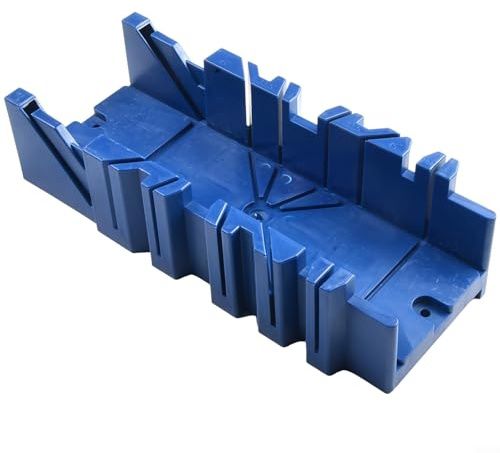 Boîte à onglets de serrage pour coupe de bois, coupe inclinée, convient pour scie à main, couleur bleue (taille S)