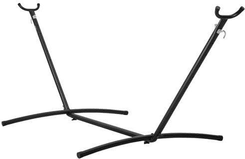 VEVOR Tragbarer Hängemattenständer von, 204 kg Tragkraft, Stahl-Hängemattenständer für 2 Personen, strapazierfähiger, Verstellbarer Haken-Hängemattenrahmen für 3,0–4,9 m Lange Hängematten