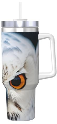 Borraccia termica a doppia parete in acciaio inox, con manico e coperchio con cannuccia