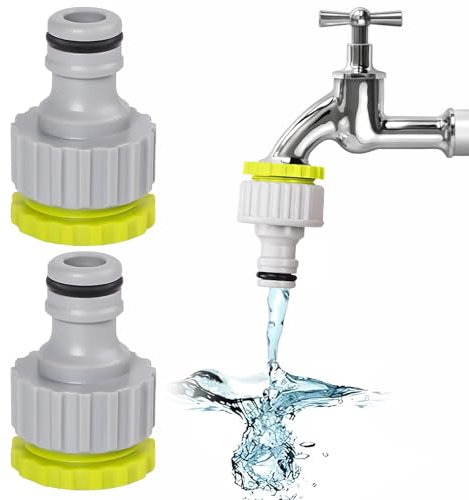 DIELOVEHUA 2 Pièces Raccord de Robinet, Raccord Tuyau d'arrosage, 1/2 Pouce 3/4 Pouce 2 en 1 Connecteurs de Robinet, Adaptateur Tuyau Arrosage, pour l'irrigation de Jardin