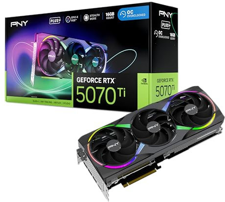 PNY GEFORCE RTX™ 5070 Ti 16GB ARGB Overclocked Triple Fan Plus Graphics Card DLSS 4