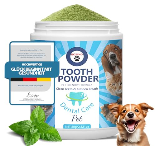 gelpretty Polvo Dental para Perros y Gatos 80g – Limpieza Bucal Profunda, Elimina Sarro y Refresca Aliento, Reduce Sarro Perros, Cuidado Bucal