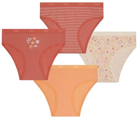 DIM Fille – Culottes Les Pockets Coton x4 | Ultra Douces & Confortables | Ceinture Élastiquée | Motifs Colorés