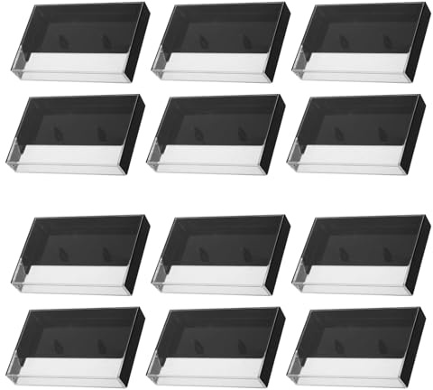 HAPINARY Organizer per Cassette Audio in Plastica Nera 12 Pezzi Design Vintage, Custodia Protettiva Antipolvere per Studio e Viaggio