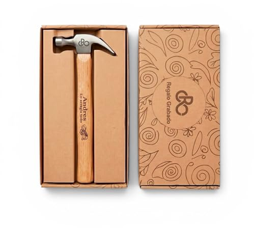 Regalo Grabado Martillo Personalizado Carpintero Madera Acero 450g | Martillo de carpintero 450g, Grabado láser de texto y dibujo, Cabeza de acero al carbono, Mango de madera, Caja de regalo