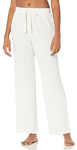 Amazon Essentials Pantalon de Pyjama en Tissu Éponge Léger avec Cordon de Serrage Femme, Gris Clair Chiné, L