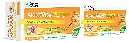 Arkopharma Arkovox Própolis + Vitamina C 48 Comprimidos, Sabor Miel – Limón, Calma La Garganta, Faringe Y Cuerdas Vocales, Ayuda Al Funcionamiento Normal Del Sistema Inmune, Sin Azúcares Añadidos