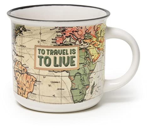 Legami - Cup Puccino, Tazza in Porcellana New Bone China, Tema Travel, Take a Break Collection, Capacità 350 ml, Lavabile in Lavastoviglie