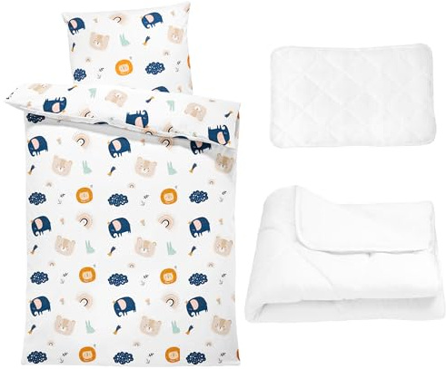 Baby Sängkläder Set Bomull med Täcke och Kudde Påslakan 100x135 cm
