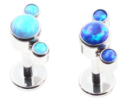 Body CAC 16G Internal Thread Titanium Opal CZ Flower Tragus Piercing Stud