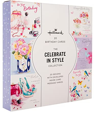 Hallmark Birthday Card Multipack Floral Designs for Her, Female, 20-Pack