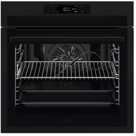 AEG BPE748380T Elektrischer Multifunktionsofen, pyrolytisch, integrierbar, Serie 8000, 16 Funktionen, Thermosonde, TFT-Display, WiFi, 71 l Kapazität, Schwarz, Klasse A++