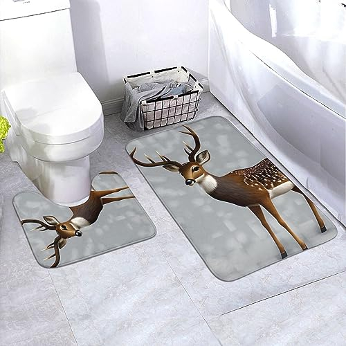 AvImYa Rutschfeste Badematte, luxuriös, superweich, Flanell-Teppiche, super saugfähig, Grau, Pflaume