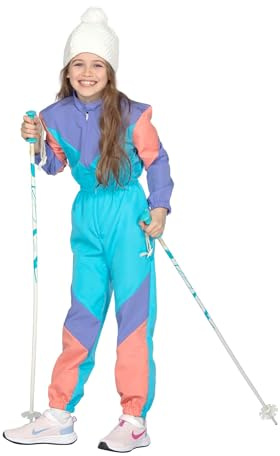 WILBERS & WILBERS 3210 - Traje de esquí retro con impresión de los años 80, para niñas y niños, mono de esquí, traje de nieve, carnaval