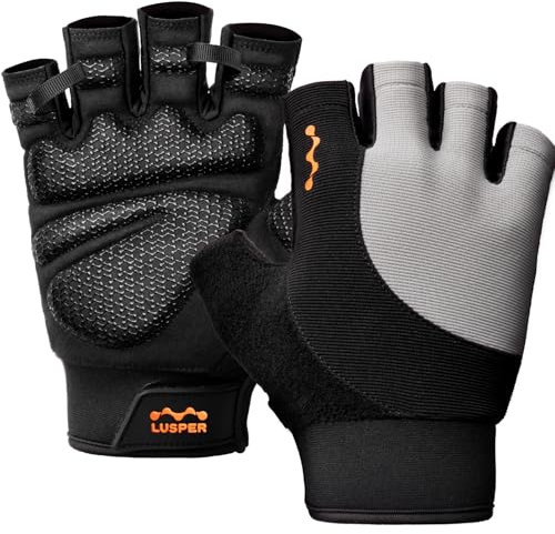 Lusper Trainingshandschuhe für Damen und Herren, vollständiger Handflächenschutz, Gewichtheberhandschuhe, Fitness-Handschuhe für Training, Radfahren, Fitness, zum Aufhängen und Klimmzüge, Größe M